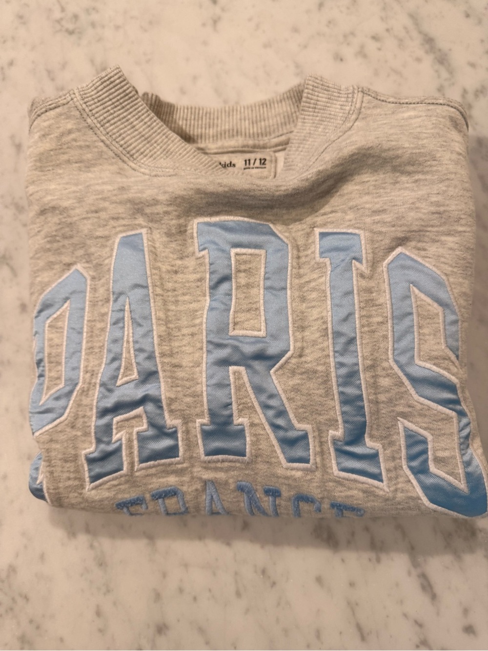 abercrombie kids Grey Sweatshirt with Light Blue PARIS Applique